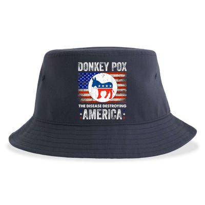 Donkey Pox The Disease Destroying America Funny Sustainable Bucket Hat