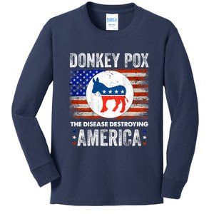 Donkey Pox The Disease Destroying America Funny Kids Long Sleeve Shirt