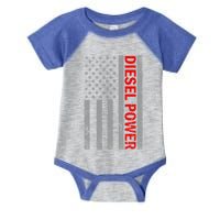 Diesel Power Usa Flag Truck Turbo Brothers Mechanic Gift Infant Baby Jersey Bodysuit