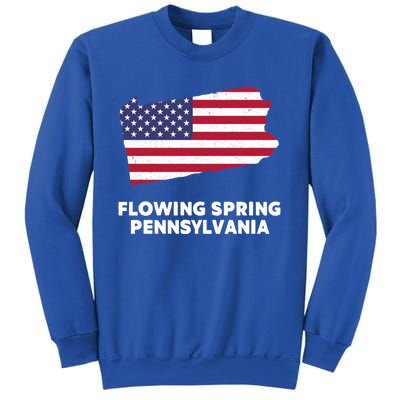 Distressed Patriotic Usa Flag Flowing Spring Pennsylvania Gift Sweatshirt