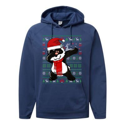 Dabbing Panda Ugly Christmas Sweater Party Costume Gift Performance Fleece Hoodie