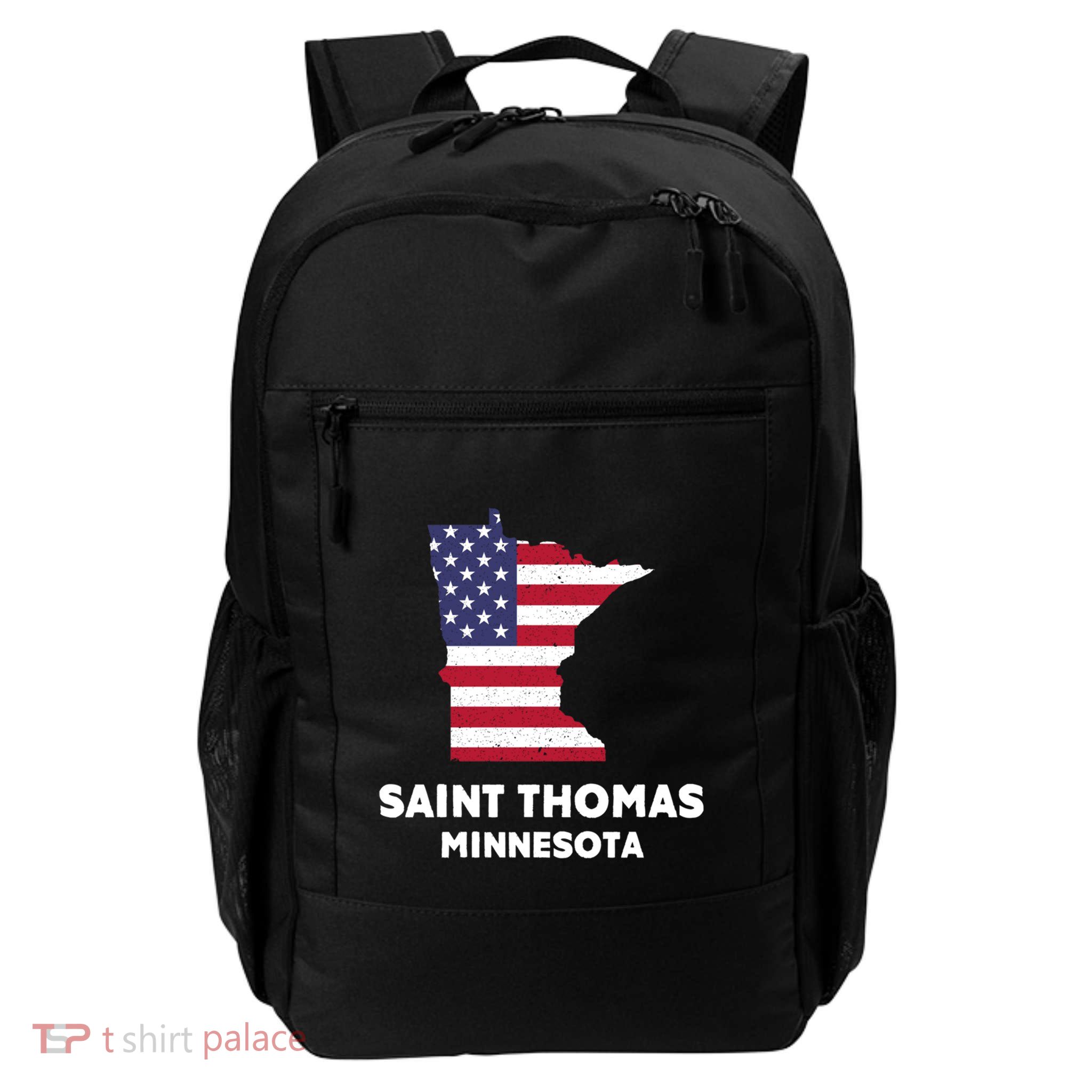 Distressed Patriotic Usa Flag Saint Thomas Minnesota Funny Gift Daily Commute Backpack