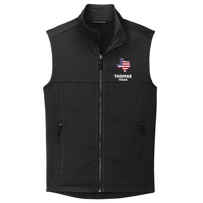 Distressed Patriotic Usa Flag Thomas Texas Cute Gift Collective Smooth Fleece Vest