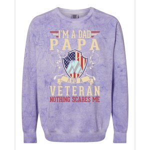 Dad Papa Us Veteran Patriotic Father American Gift Colorblast Crewneck Sweatshirt