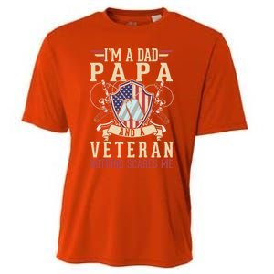 Dad Papa Us Veteran Patriotic Father American Gift Cooling Performance Crew T-Shirt