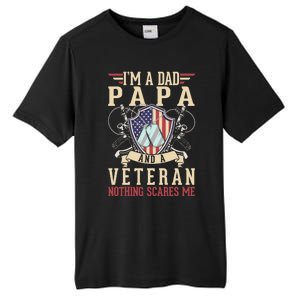 Dad Papa Us Veteran Patriotic Father American Gift Tall Fusion ChromaSoft Performance T-Shirt