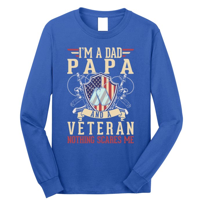 Dad Papa Us Veteran Patriotic Father American Gift Long Sleeve Shirt