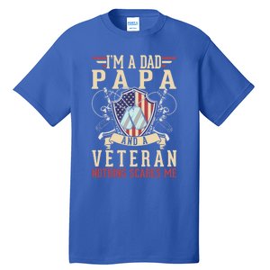 Dad Papa Us Veteran Patriotic Father American Gift Tall T-Shirt