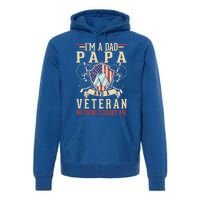 Dad Papa Us Veteran Patriotic Father American Gift Premium Hoodie