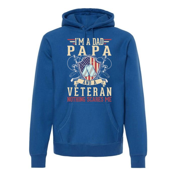 Dad Papa Us Veteran Patriotic Father American Gift Premium Hoodie