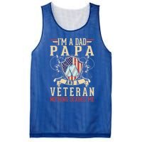 Dad Papa Us Veteran Patriotic Father American Gift Mesh Reversible Basketball Jersey Tank