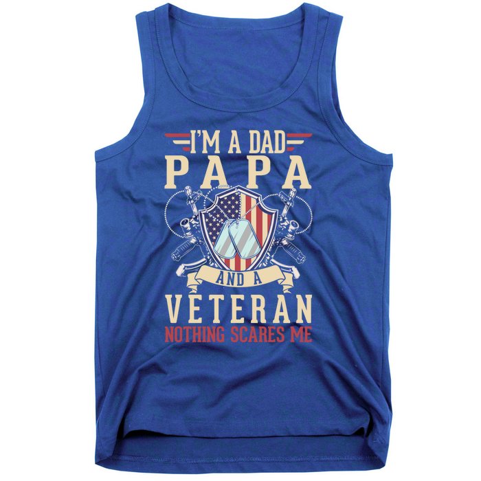 Dad Papa Us Veteran Patriotic Father American Gift Tank Top