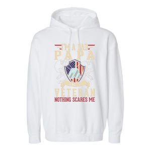 Dad Papa Us Veteran Patriotic Father American Gift Garment-Dyed Fleece Hoodie