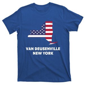 Distressed Patriotic Usa Flag Van Deusenville New York Gift T-Shirt