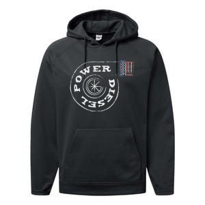 Diesel Power Usa Flag Turbo Turbocharger Performance Fleece Hoodie