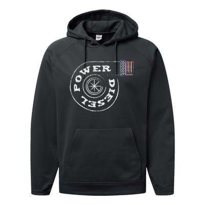 Diesel Power Usa Flag Turbo Turbocharger Performance Fleece Hoodie