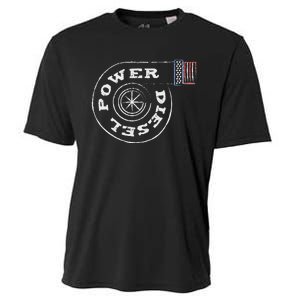 Diesel Power Usa Flag Turbo Turbocharger Cooling Performance Crew T-Shirt