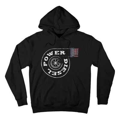 Diesel Power Usa Flag Turbo Turbocharger Hoodie