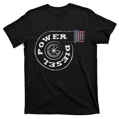 Diesel Power Usa Flag Turbo Turbocharger T-Shirt