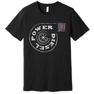 Diesel Power Usa Flag Turbo Turbocharger Premium T-Shirt