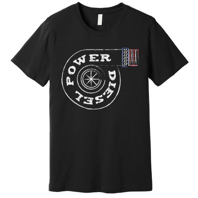 Diesel Power Usa Flag Turbo Turbocharger Premium T-Shirt