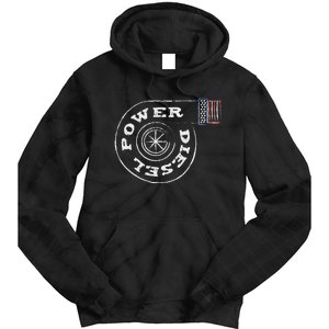 Diesel Power Usa Flag Turbo Turbocharger Tie Dye Hoodie