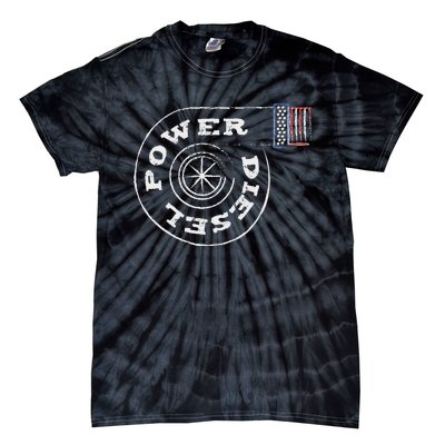 Diesel Power Usa Flag Turbo Turbocharger Tie-Dye T-Shirt