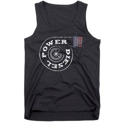 Diesel Power Usa Flag Turbo Turbocharger Tank Top