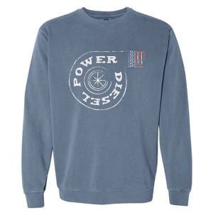 Diesel Power Usa Flag Turbo Turbocharger Garment-Dyed Sweatshirt