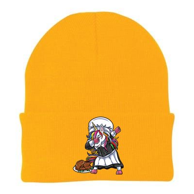 Dabbing Pilgrim Unicorn Turkey Thanksgiving Great Gift Knit Cap Winter Beanie