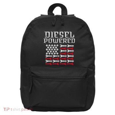 Diesel Powered Us Flag Auto Mechanic Patriot 16 in Basic Backpack