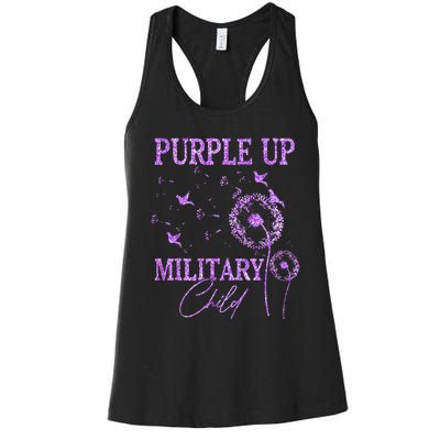 Dandelion Purple Up For Military Women's Racerback Tank