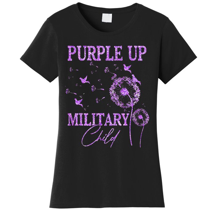 Dandelion Purple Up For Military Women's T-Shirt