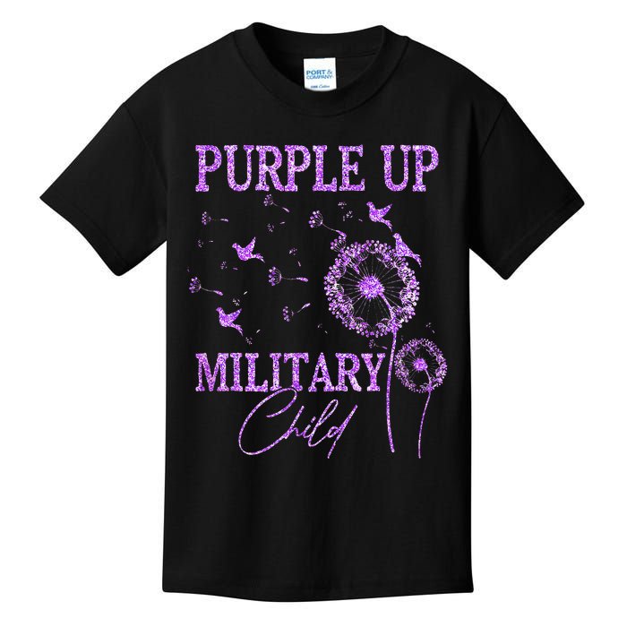 Dandelion Purple Up For Military Kids T-Shirt