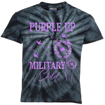 Dandelion Purple Up For Military Kids Tie-Dye T-Shirt