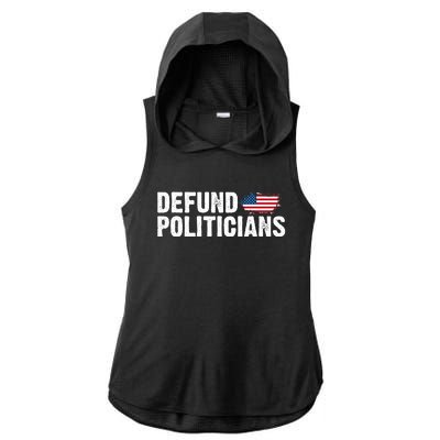 Defund Politicians United States Vintage Flag Ladies PosiCharge Tri-Blend Wicking Draft Hoodie Tank