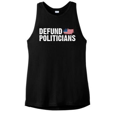 Defund Politicians United States Vintage Flag Ladies PosiCharge Tri-Blend Wicking Tank