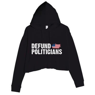 Defund Politicians United States Vintage Flag Crop Fleece Hoodie