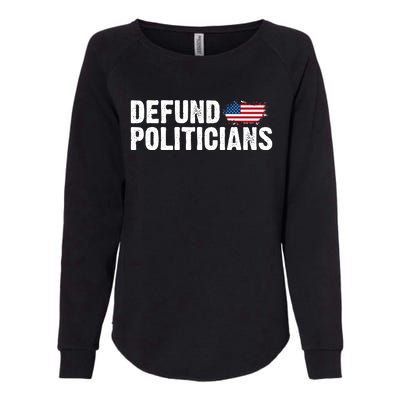 Defund Politicians United States Vintage Flag Womens California Wash Sweatshirt