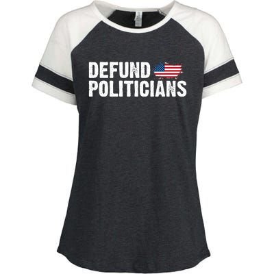 Defund Politicians United States Vintage Flag Enza Ladies Jersey Colorblock Tee