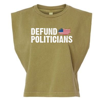 Defund Politicians United States Vintage Flag Garment-Dyed Women's Muscle Tee