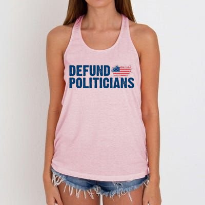 Defund Politicians United States Vintage Flag Women's Knotted Racerback Tank