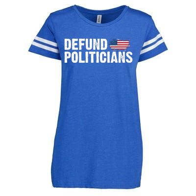 Defund Politicians United States Vintage Flag Enza Ladies Jersey Football T-Shirt