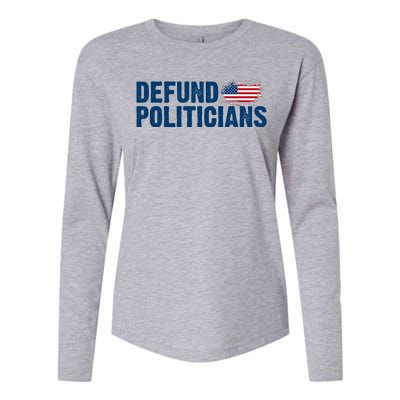 Defund Politicians United States Vintage Flag Womens Cotton Relaxed Long Sleeve T-Shirt