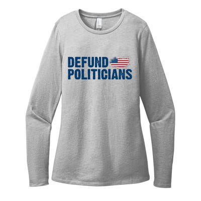 Defund Politicians United States Vintage Flag Womens CVC Long Sleeve Shirt