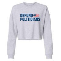 Defund Politicians United States Vintage Flag Cropped Pullover Crew