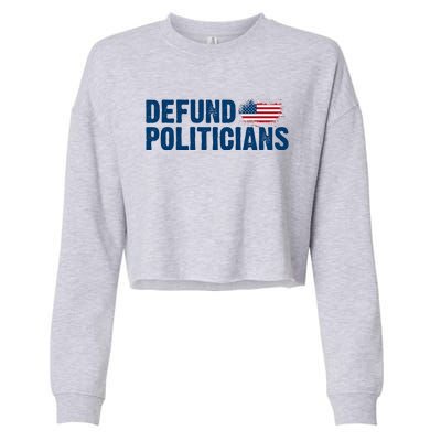 Defund Politicians United States Vintage Flag Cropped Pullover Crew