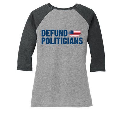 Defund Politicians United States Vintage Flag Women's Tri-Blend 3/4-Sleeve Raglan Shirt