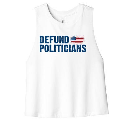 Defund Politicians United States Vintage Flag Women's Racerback Cropped Tank