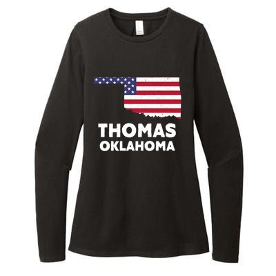 Distressed Patriotic Usa Flag Thomas Ok Cute Gift Womens CVC Long Sleeve Shirt